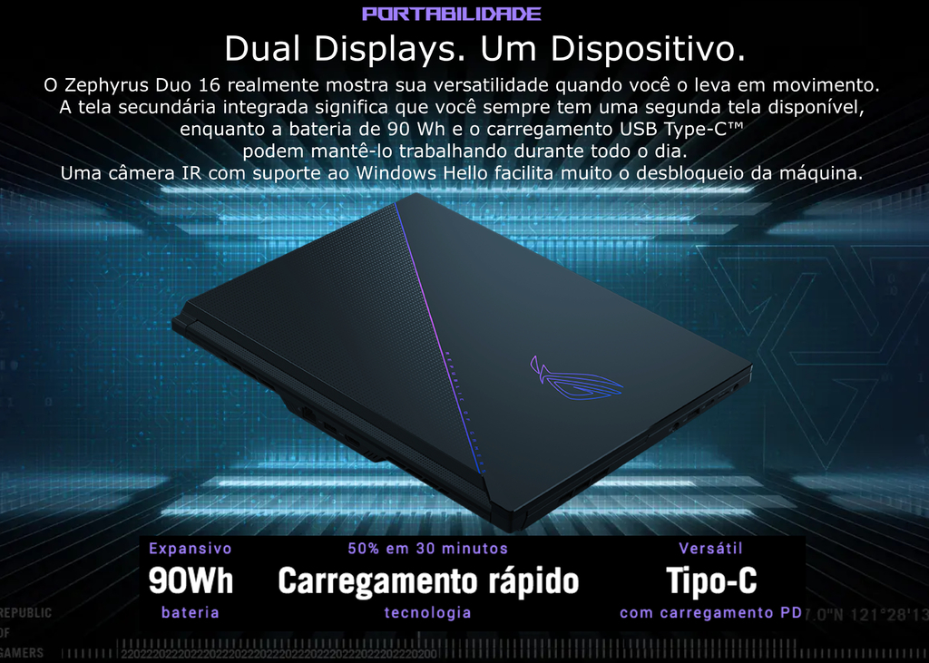 Image of ASUS ROG Zephyrus Duo 16 Gaming Laptop l 165Hz 16" 1920 x 1200 IPS Display l Pantone Validated Display l 14 inch FHD IPS 1920x550 secondary touchscreen display l 32GB DDR5 4800MHz RAM | 2TB PCIe 4.0 Performance SSD | NVIDIA GeForce RTX 3060 6GB GDDR6 l 3.2 GHz AMD Ryzen 7 6800H 8-Core l 16GB DDR5 | 1TB SSD l GX650RM-ES74