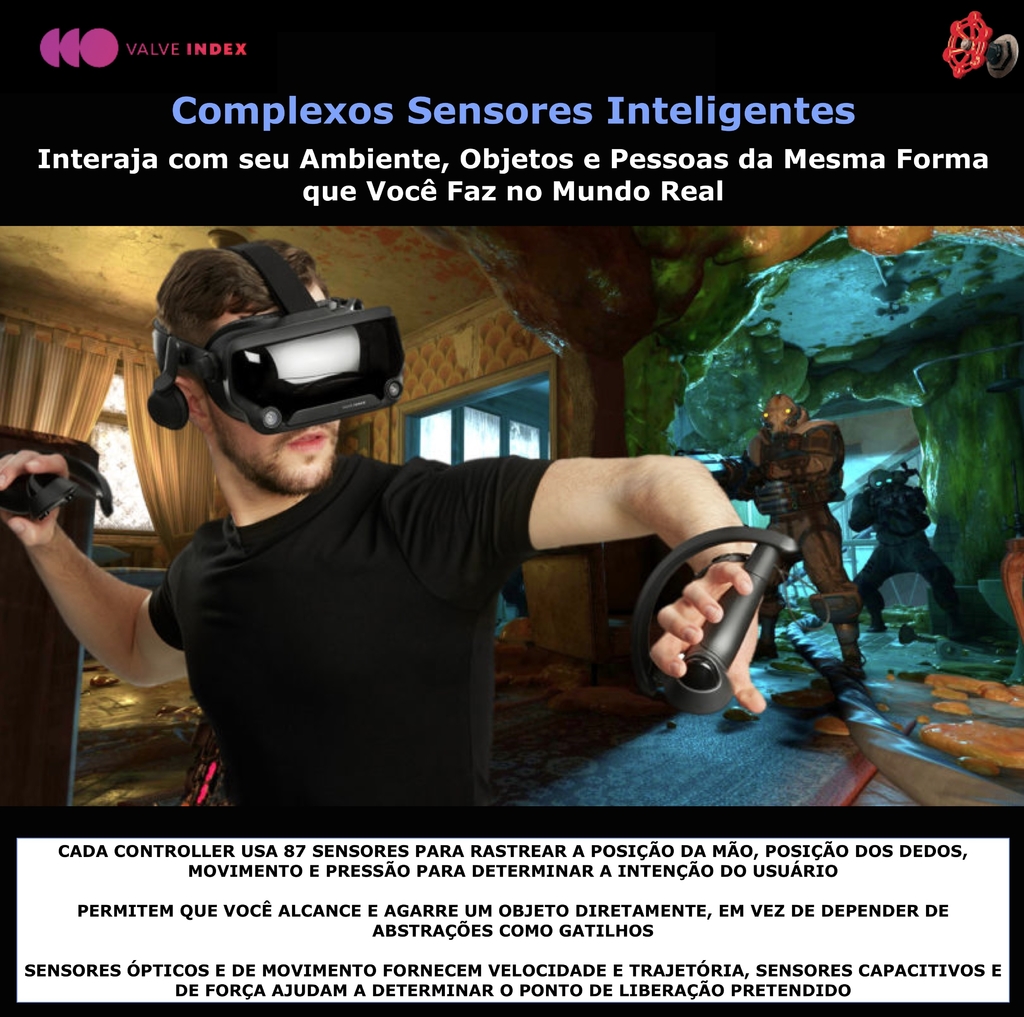 HTC VIVE Pro Eye VR Headset l Somente o Headset l + VALVE INDEX Controllers l 99HAPT005-00