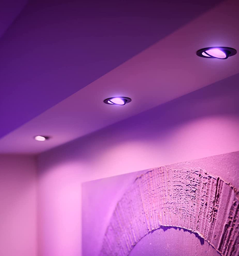 Philips Hue White and Color Ambiance Recessed Spotlight Bluetooth Centura | Nova Geração | Luminária Spot Direcional Dicróica de Teto | Adequada para Locais Úmidos | Compatível com a Alexa, Google Assistant, Apple HomeKit e Samsung SmartThings | Substituia suas luminárias antigas com a tecnologia LED inteligente en internet