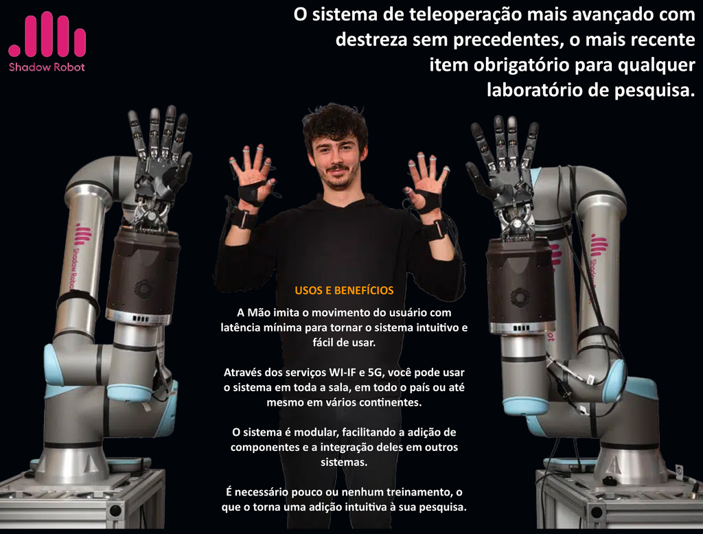 Shadow Robot Teleoperation System , Sistema de Teleoperação Tátil na internet