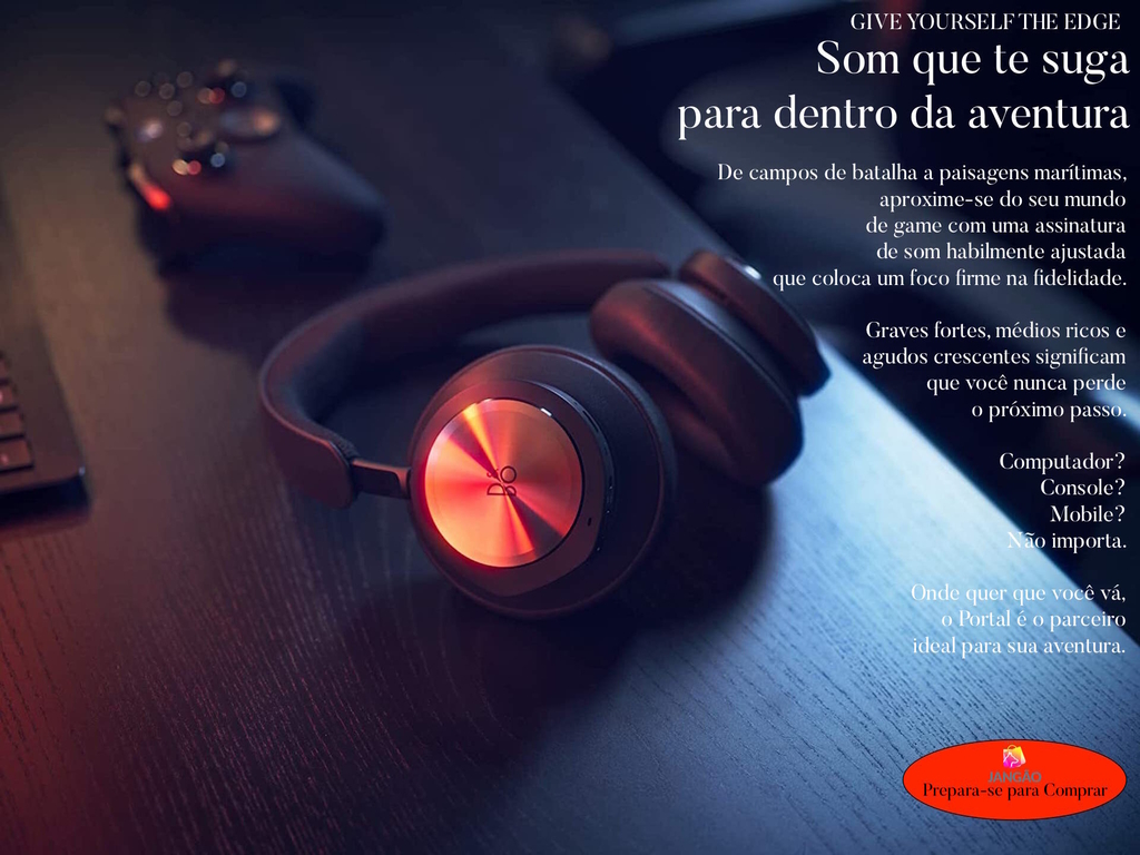 Bang & Olufsen Beoplay Portal l Versão para PC, Playstation, Nintendo Switch e Mobile l Elite Gaming Headset l Over-Ear Wireless Headphones l Virtual Surround 3D Sound l Dolby Atmos e ANC Avançados e Ajustados para games l Virtual Boom Arm l Bateria de até 42 horas l Escolha sua Cor