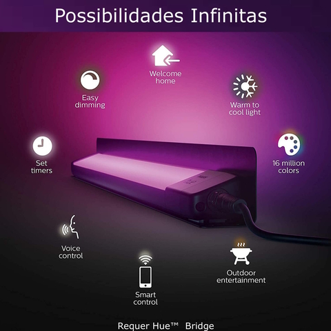 Philips Hue Amarant l Outdoor Light Bar l LED Wall Floodlight l Luminária Inteligente Outdoor de Piso l Alto Fluxo Luminoso de até 2.800 lumen l LED Integrado l Com Fonte de Energia de 40W l Compatível com Alexa, Apple Homekit & Google Assistant l Requer Hue Bridge - Loja do Jangão - InterBros