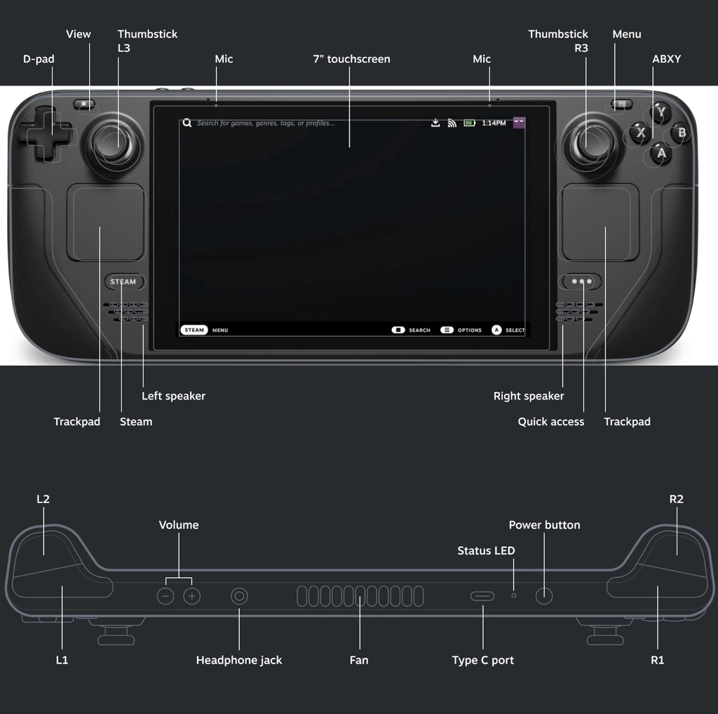 Valve Handheld Steam Deck l 256GB NVMe SSD l 7" Touchscreen l All-in-one portable PC gaming l Full-featured gaming PC l PC Gamer Portátil l Recursos completos de PC l O portátil para jogos mais poderoso e completo do mundo l O dispositivo gamer mais esperado dos últimos anos - loja online