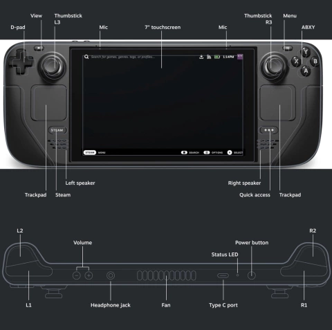 Valve Handheld Steam Deck l 256GB NVMe SSD l 7" Touchscreen l All-in-one portable PC gaming l Full-featured gaming PC l PC Gamer Portátil l Recursos completos de PC l O portátil para jogos mais poderoso e completo do mundo l O dispositivo gamer mais esperado dos últimos anos - loja online