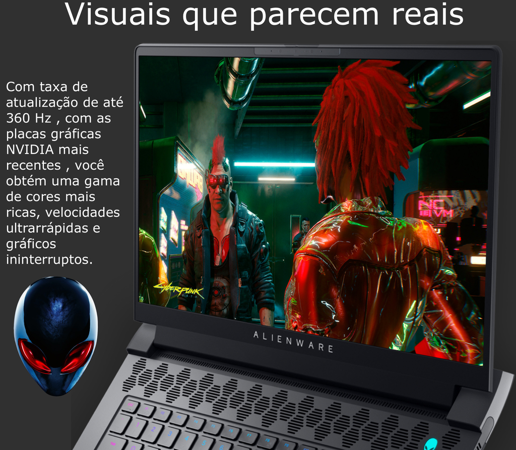 Alienware x17 R2 Gaming Laptop QHD Display l Cor Lunar Light l 1.5 - 5.0 GHz Intel Core i9-12900 H (12th Gen) l 17.3" 1920x1080 480 Hz FHD Display l 64 GB DDR5 RAM l 2 TB RAID NVMe SSD l NVIDIA® GeForce RTX(TM) 3080 (16 GB GDDR6) l Cryo Tech Cooler l Alienware's CherryMX l Windows 11 Home - loja online