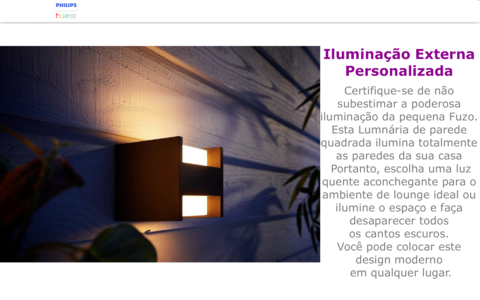 Philips Hue Fuzo Edge White LED Smart Outdoor Wall Light | Luminária de Parede | Compatível com a Alexa, Apple Homekit & Google Assistant | Requer Hue Bridge na internet