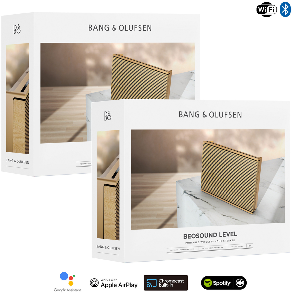 Bang & Olufsen Beosound Level 2-Pack l Gold Tone l Portable & Smart 360º Speaker l Multi-Room Speaker l Alto-falante Portátil Inteligente l Poderoso Portátil de 210W l Bluetooth & Wi-Fi l 16 horas de Bateria l Resistente a Respingos de Água e Poeira l Chromecast & Google Assistant Integrados l Compatível com Apple 2 & Spotify Connect l Recomendado para áreas de 10m² até 100m² - comprar online