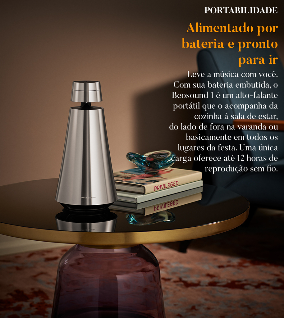 Bang & Olufsen Beosound 1 l Cor Anthracite l Portable Wireless Wi-Fi and Bluetooth Speaker l Auto Falante Sem Fio Portátil 360º l Bateria de até 12 horas l Acoustic Lens Technology l WiFi & Bluetooth l Chromecast & Google Assistant Integrados l Compatível com Apple 2 & Spotify Connect l Recomendado para áreas de 10m² até 50m² - Loja do Jangão - InterBros