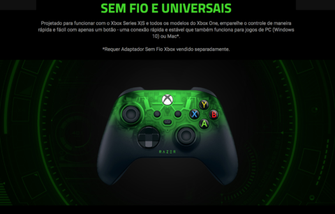 Razer Wireless Controller & Quick Charging Stand l Controller & Suporte de Carregamento l Carga Rápida l Compatível com Xbox Series X|S e Xbox One l Requer Xbox Wireless Adapter - Loja do Jangão - InterBros