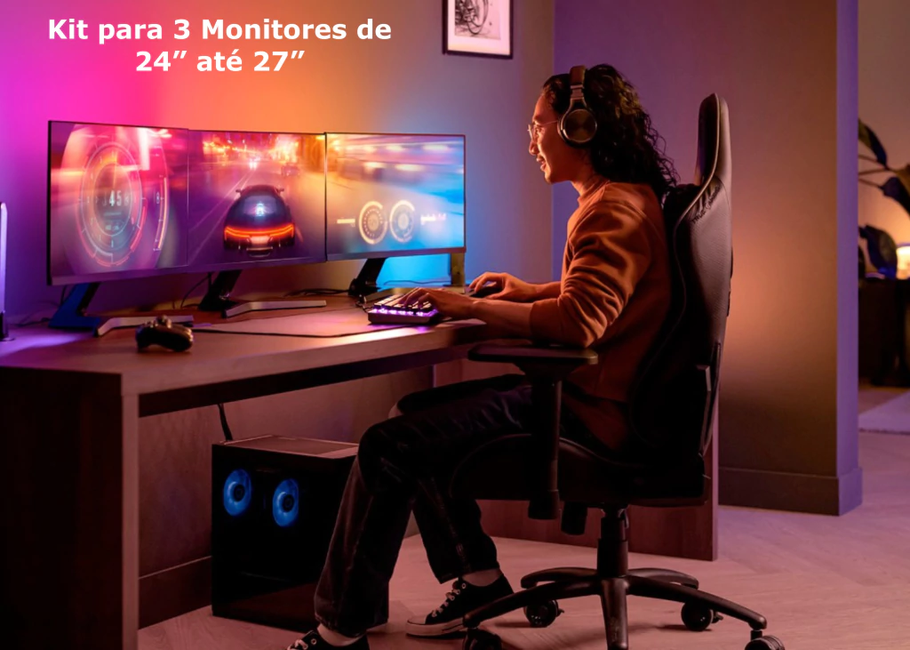 Philips Hue Play Gradient Lightstrip Fita de LED Kit Para 3 Monitores PC ou Mac 24" até 27" en internet