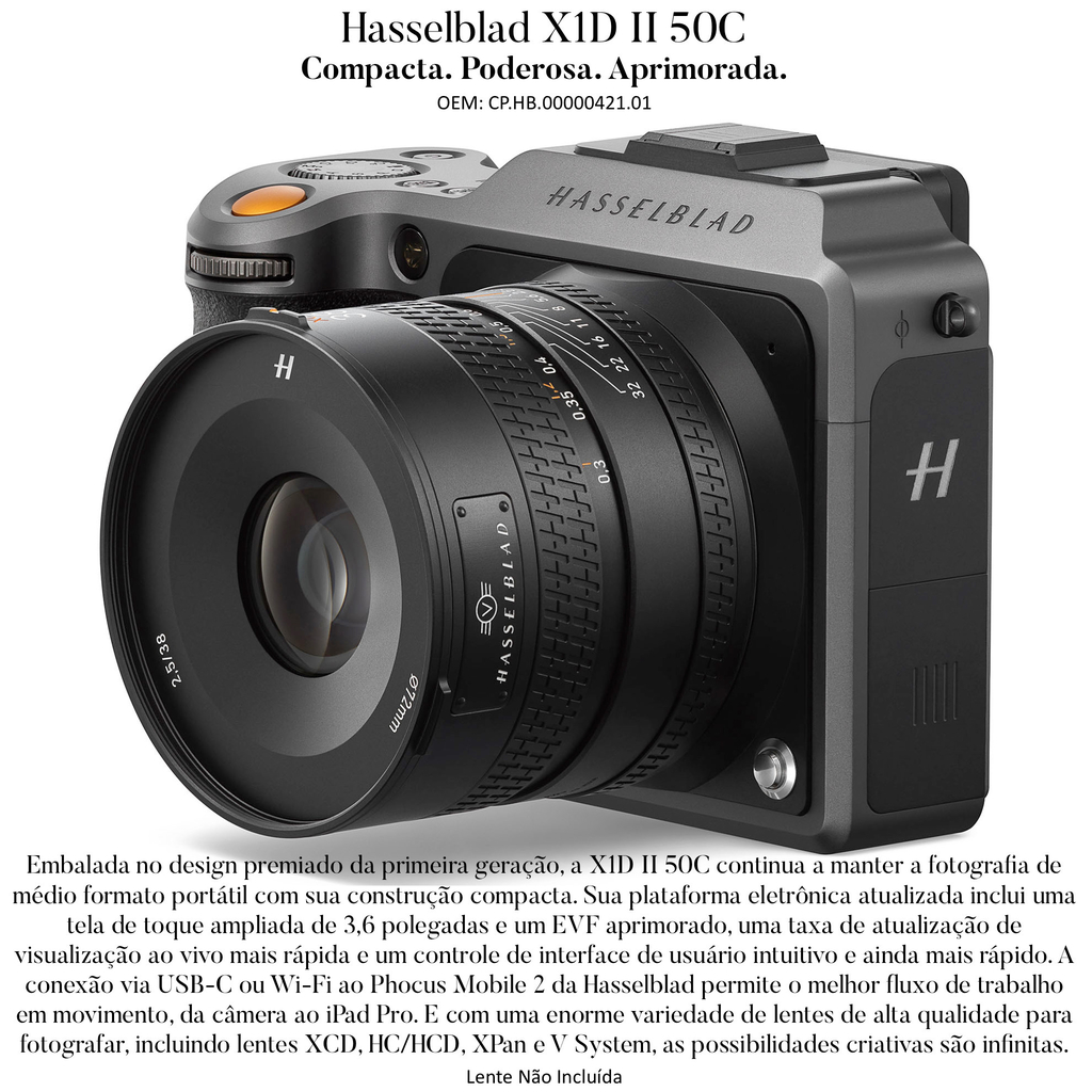 Hasselblad X1D II 50C Medium Format Mirrorless High End Camera 2ª Geração - online store