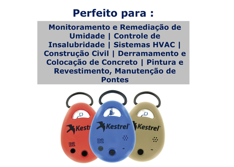 Kestrel Drop 2 Smart Humidity Data Logger | Monitoramento e Remediação de Umidade | Robusto e Durável | Controle de Insalubridade | Construção Civil | Sistemas HVAC | Derramamento e Colocação de Concreto | Pintura e Revestimento, Manutenção de Pontes - Loja do Jangão - InterBros