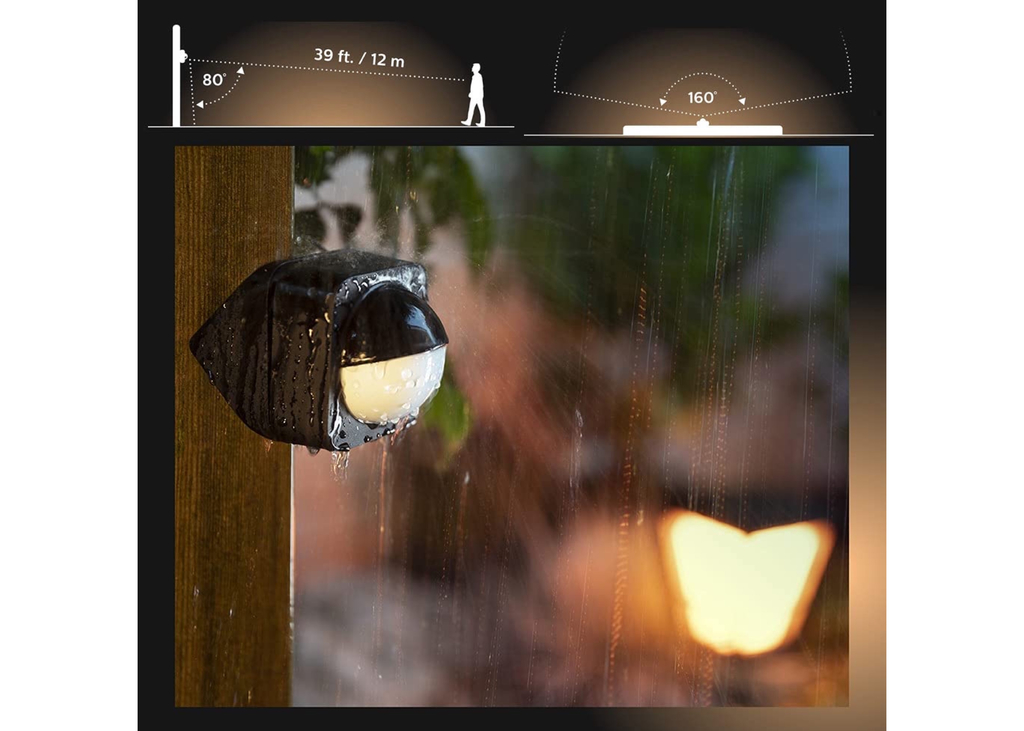 Philips Hue Discover Outdoor Floodlight + Hue Dusk-to-Dawn Sensor de Movimento Outdoor l Luminária de Parede l Projetor de Segurança l Poderoso Fluxo Luminoso 2.300 lumen l LED Integrado l Compatível com a Alexa, Apple Homekit & Google Assistant | Requer Hue Bridge