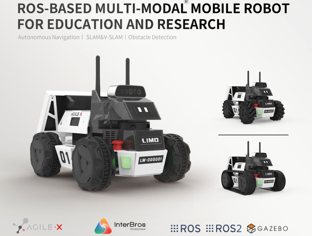 Agilex LIMO , Open-Source Mobile Robot (ROS compatible) , Autonomous 4X4 Mobile Robot , Artificial Intelligence , Educacional , Pesquisa , Competição , +12 anos - comprar online