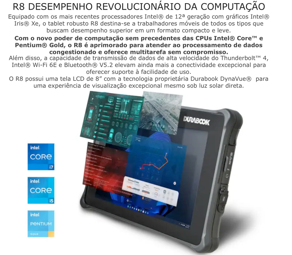 Durabook l R11 Rugged Tablet l Tablete Industrial Robusto l Elegante e Compacto l 1.6” FHD (1920 x 1080) LCD l Até 1.000 nits l Personalizável l Projetado para os ambientes mais severos l Peça um orçamento - tienda online