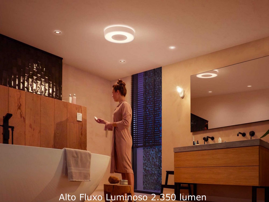 Philips Hue White & Color Ambiance Xamento Medium l Bathroom Smart Ceiling l Luminária Plafon de Teto Inteligente Média l Feita para Banheiros l A Prova D' Água l WiFi e Bluetooth l Fluxo Luminoso 2.350 lumen l LED Integrado l Compatível com Alexa, Apple Homekit & Google Assistant l Requer Hue(TM) Bridge - loja online