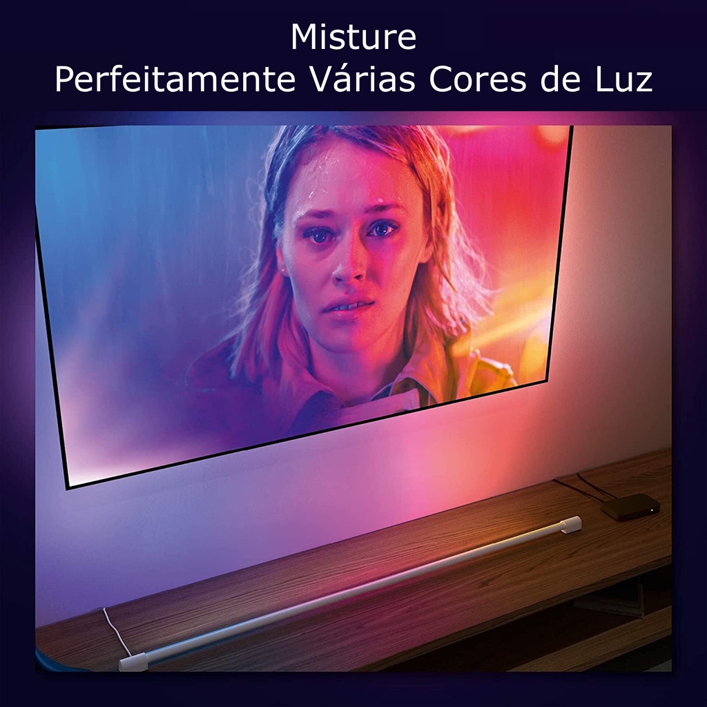 Philips Hue White & Color Ambiance Gradient Floor Signe + Philips Hue Play Gradient Light Tube Large TVs de 60" e Maiores - Loja do Jangão - InterBros