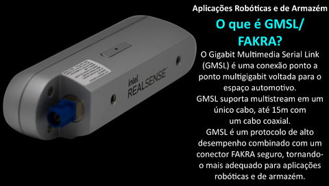 Intel RealSense Stereo Depth 3D Camera D457 l IP65 a prova de poeira e água l Interface GMSL/FAKRA l IMU integrado l Projetada para Robôs autônomos - Loja do Jangão - InterBros