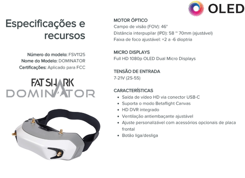 Fat Shark Dominator Digital HD FPV OLED Goggles + CADDXFPV Walksnail Avatar Camera HD Pro Kit - Loja do Jangão - InterBros