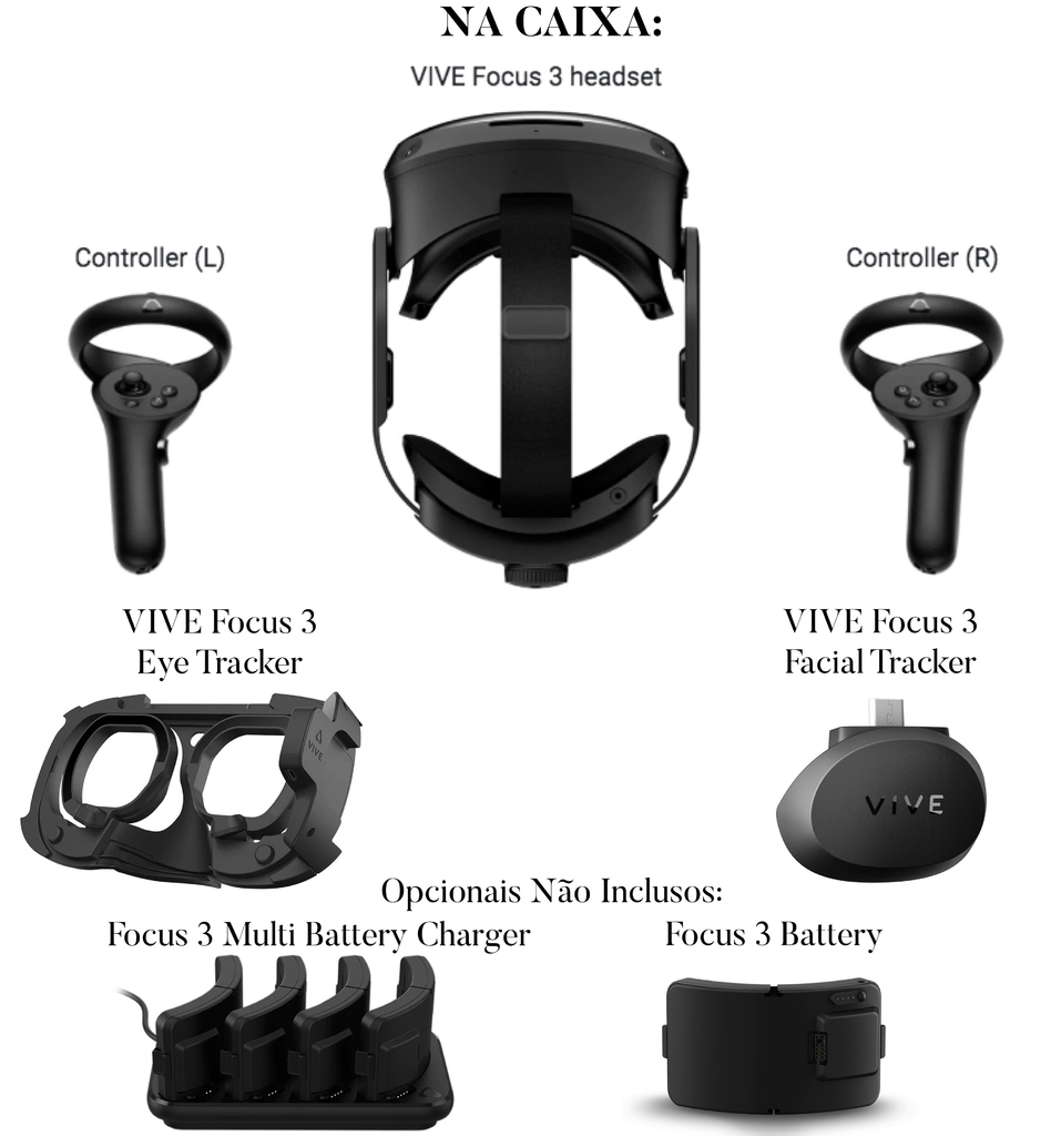 Imagen de HTC VIVE VR FOCUS 3 EYE & FACIAL TRACKING , VIVE Sync , MetaHuman , A nova era da VR empresarial