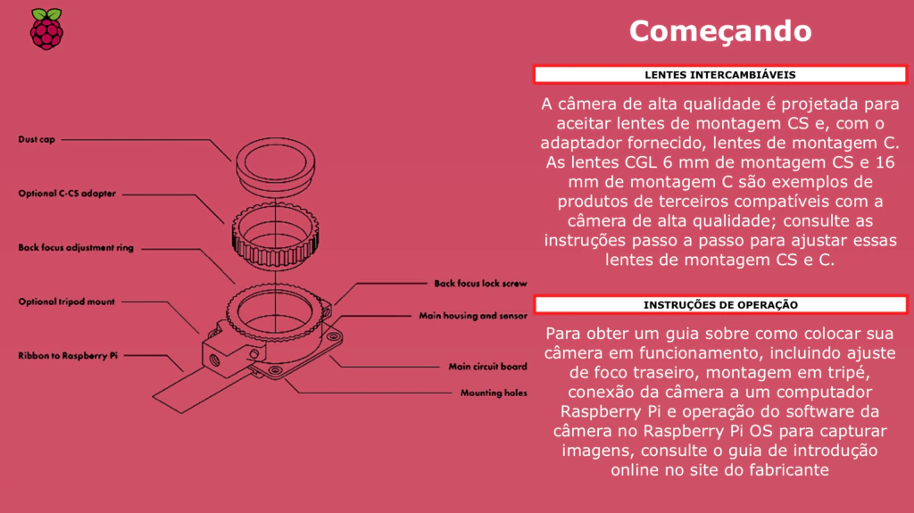 Raspberry Pi High Quality Câmera ,Sensor Sony IMX477 de 12,3 megapixels, + Lente 6mm - Loja do Jangão - InterBros