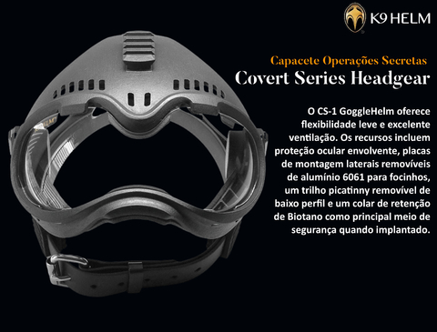 K9 Helm CS-1 GoggleHelm Covert Series Headgear , Dogs Helmet , Capacete Tático para Cães - Loja do Jangão - InterBros