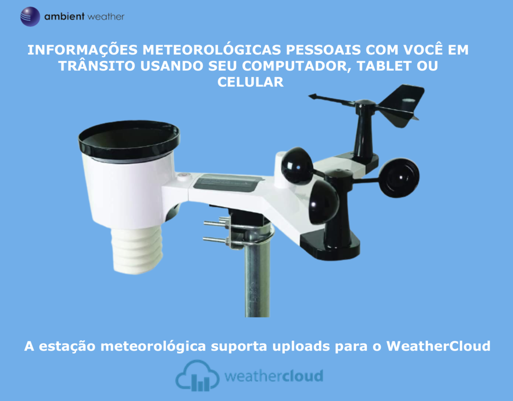 Ambient Weather Estação Metereológica Ultrassônica WiFi | Sensor de Raios e Tempestades | Sensor de Umidade do Solo | Sensor de Piscina | Compatível com Alexa e Google | Internet Conectada - Loja do Jangão - InterBros