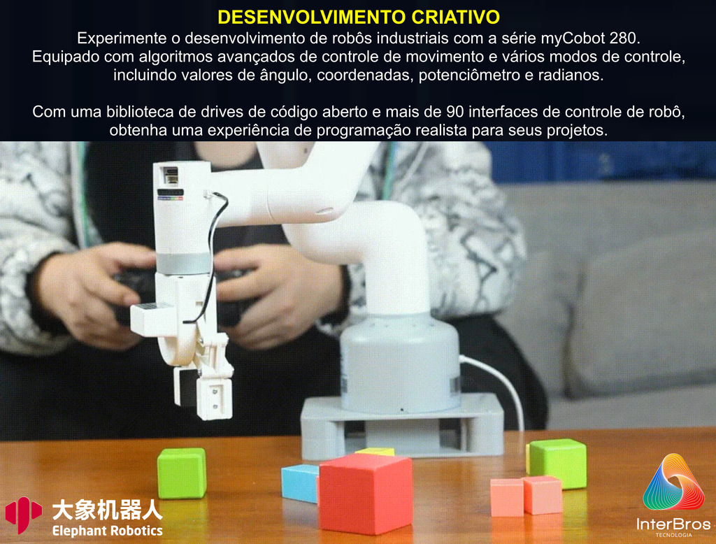 Elephant Robotics MyCobot 280 NVIDIA Jetson Nano - 6 DOF , Collaborative Robotic Arm , Educacional , Industrial , +8 anos na internet