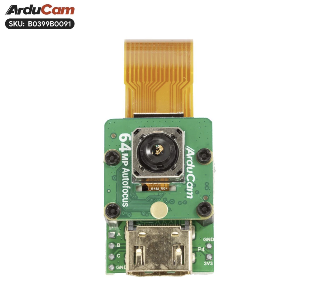 Imagem do Arducam 64MP Ultra High Res Autofocus Camera HawkEye and CSI-to-HDMI Adapter Set , B0399B0091