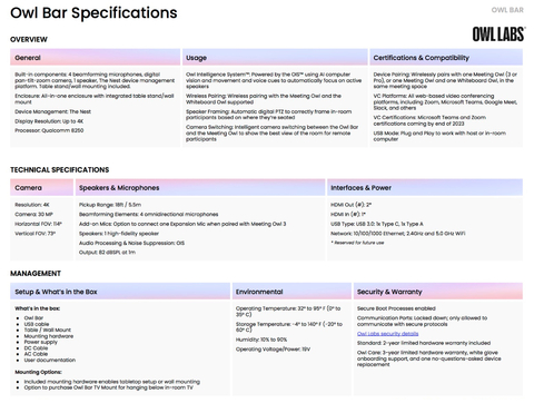 Image of Owl Labs Meeting Owl 4+ & Owl Bar