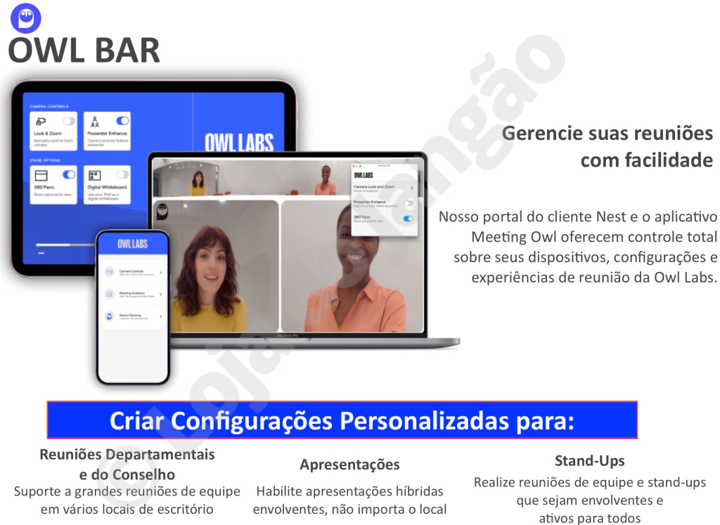 Owl Labs Meeting Owl 3 360° 1080p + OWL BAR 4K Frontal + Expansion Mic , Sistema Multi-Câmera de Videoconferência Inteligente on internet