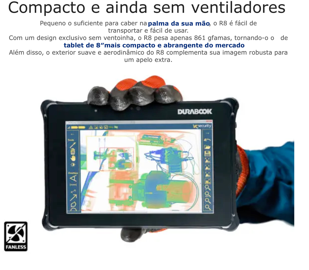 Imagen de Durabook l R11 Rugged Tablet l Tablete Industrial Robusto l Elegante e Compacto l 1.6” FHD (1920 x 1080) LCD l Até 1.000 nits l Personalizável l Projetado para os ambientes mais severos l Peça um orçamento