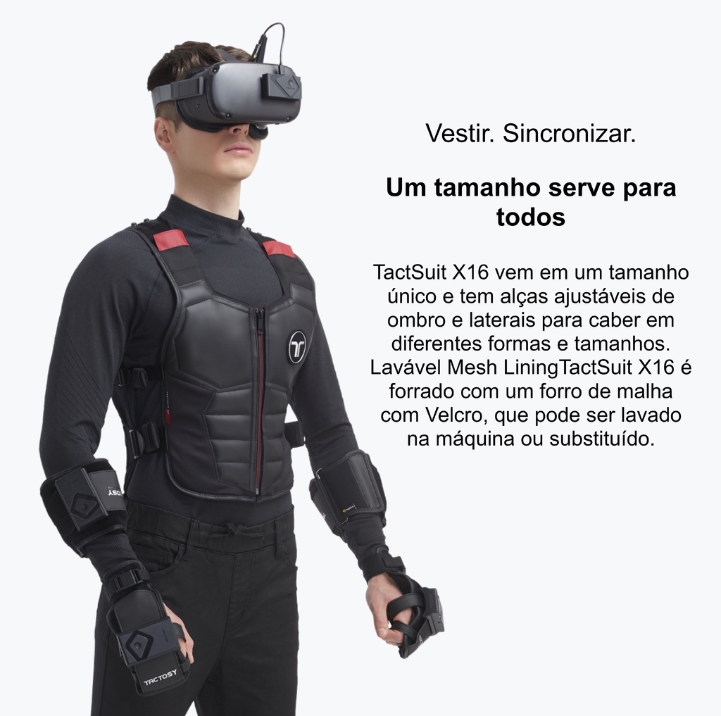 Imagen de bHaptics Tactsuit l Wearable Haptic Vest , Colete Háptico , Trajes Hápticos de Corpo Inteiro , Compatível com VR PC PS4/5 XBOX