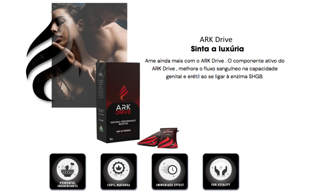 ARK Drive l ARK of Sweden l Feito na Suécia l Suplemento Dietético Vegano l 100% Natural l Impulsionador de Libido l Aumenta o desejo sexual, estimula a ereção e revitaliza o corpo l Homens e Mulheres