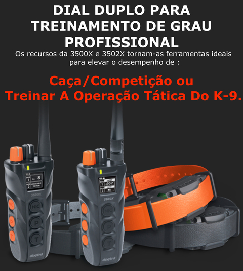 Dogtra 3502X com Case de Transporte , Para 2 Cães, Projetada para Profissionais e Tutores de Nível Avançado ,Treinamento para Competição ,Caça , Operação Tática de k-9 , Alcance de 2,4 Kms - comprar online