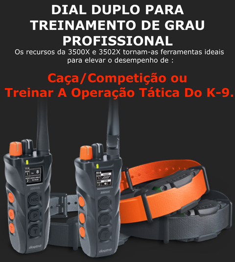 Dogtra 3500X com Case de Transporte | Expansível para até 2 Cães | Projetada para Profissionais e Tutores de Nível Avançado | Treinamento para Competição | Treinamento para Caça | Treinamento para Operação Tática de k-9 | Alcance de 2,4 Kms | IPX9K A Prova D' Água - comprar online