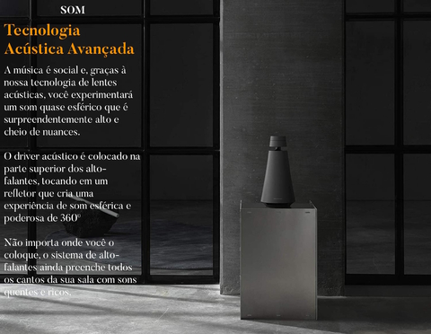 Image of Bang & Olufsen Beosound 1 l Cor Natural l Portable Wireless Wi-Fi and Bluetooth Speaker l Auto Falante Sem Fio Portátil 360º l Bateria de até 12 horas l Acoustic Lens Technology l WiFi & Bluetooth l Chromecast & Google Assistant Integrados l Compatível com Apple 2 & Spotify Connect l Recomendado para áreas de 10m² até 50m²