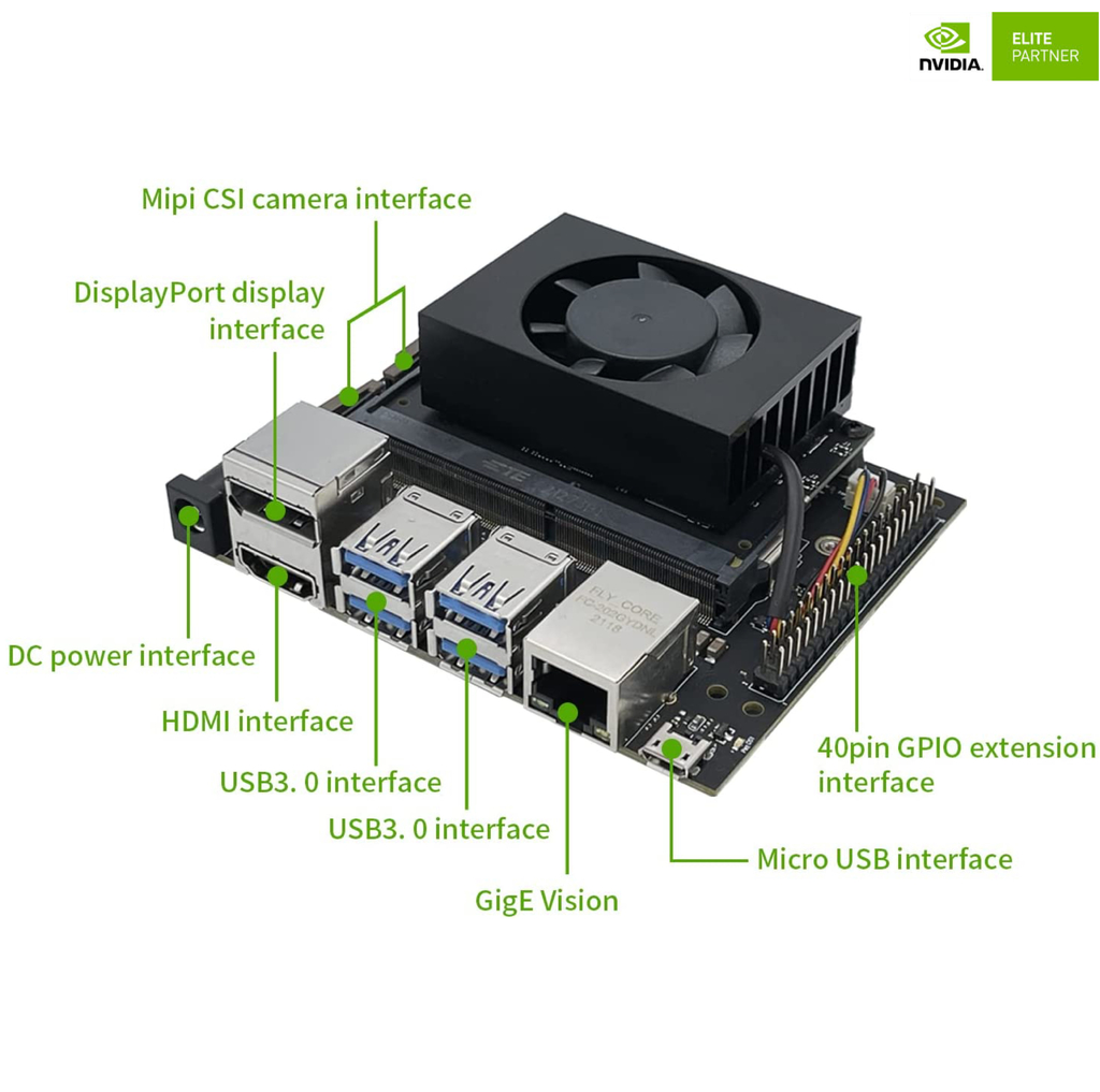 Image of Nvidia Jetson Nano Developer Kit B01 + Waveshare Binocular Camera Depth Stereo Module 8MP