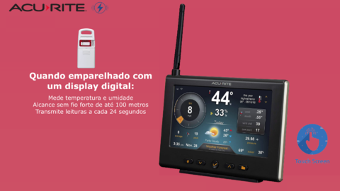 AcuRite 5-in-1 Estação Meteorológica Display Touch Screen de Alta Definição Sensor Raios Previsões by Dark Sky Compatível com Weather Underground WiFi - loja online