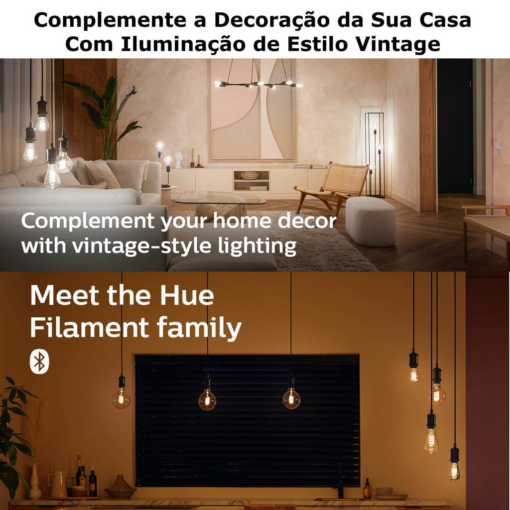 Imagem do Philips Hue White Ambiance Dimmable Smart Filament G25 l Lâmpada Globo l LED de Filamento Vintage l 1ª Geração l Mais Brilhantes l Branco Quente a Branco Frio | Compatível com Alexa, Apple Homekit & Google Assistant | Funciona com Bluetooth e/ou com a Hue Bridge