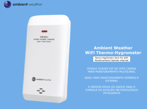 Ambient Weather Estação Meteorológica WiFi Controle Remoto para Piscinas e SPA com Termômetro Flutuante + Higrômetro Sem Fio Externo/Interno Compatível com Alexa - loja online