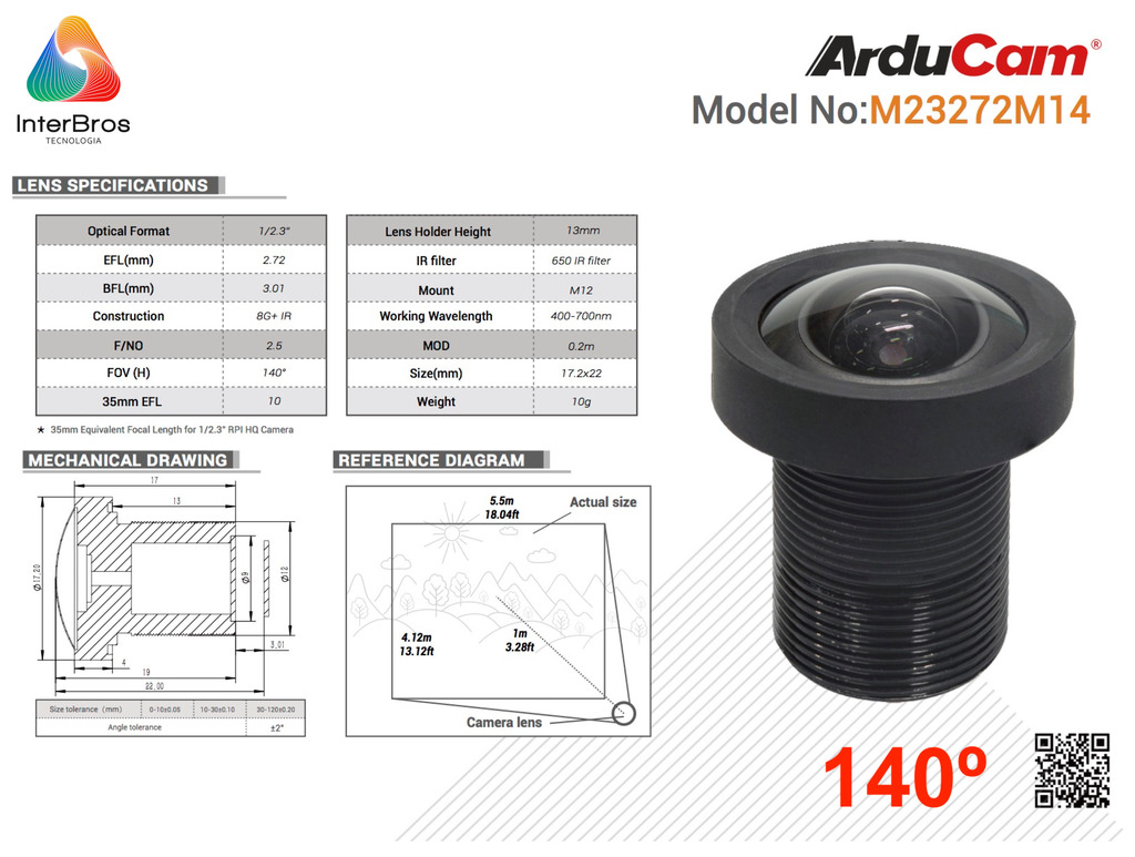 Imagem do Arducam M12 Lens Kit 6 for Raspberry Pi High Quality IMX477 Camera, LK003