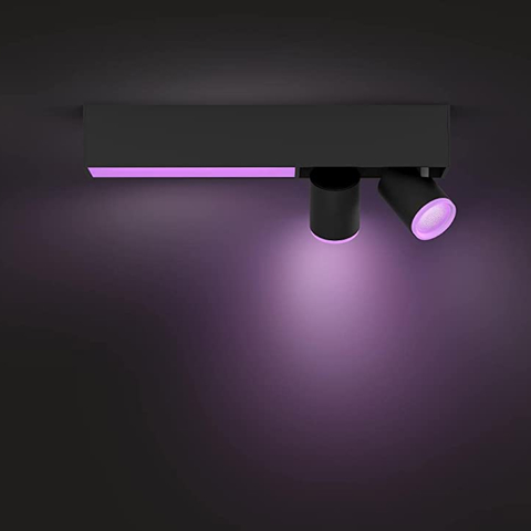 Philips Hue White & Color Ambiance Centris l Smart 2-Spots Ceiling Bar l Luminária de Teto l Ajuste cada Luz Individualmente l Poderoso Fluxo Luminoso 1.560 lumen l Compatível com Alexa, Apple Homekit & Google Assistant | Funciona com Bluetooth e/ou com a Hue Bridge - buy online