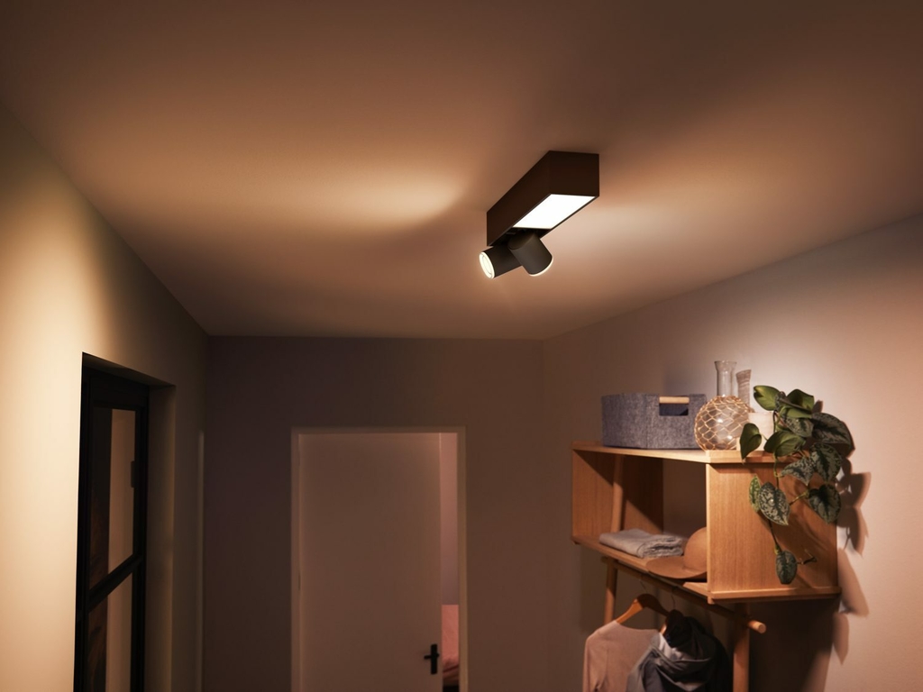 Image of Philips Hue White & Color Ambiance Centris l Smart 2-Spots Ceiling Bar l Luminária de Teto l Ajuste cada Luz Individualmente l Poderoso Fluxo Luminoso 1.560 lumen l Compatível com Alexa, Apple Homekit & Google Assistant | Funciona com Bluetooth e/ou com a Hue Bridge