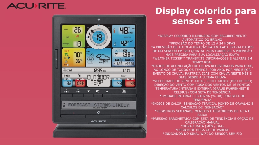 Imagem do AcuRite Iris (5 em 1) Estação Meteorológica Sem Fio WiFi