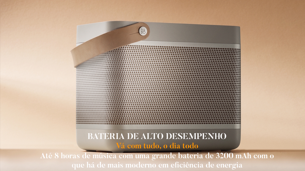 Bang & Olufsen Beolit 20 l Portable Bluetooth 360º Light Speaker l Auto Falante Bluetooth Portátil & Leve l 8 horas de Bateria 3200 mAh l Wireless Charging Pad l Painel de Carregamento Sem Fio l Poderoso Portátil de 240W l Recomendado para áreas de 10m² até 50m² - buy online