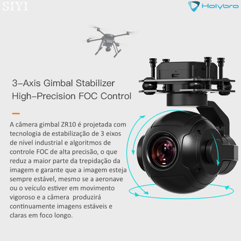 Imagen de Holybro SIYI ZR10 2K 4MP QHD 30X Híbrido Zoom Gimbal Camera 400 MP Drones Robots UAV UGV USV 31141