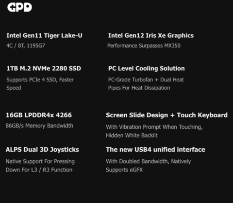 GPD WIN 3 l + Dock Station l Gaming Laptop Handheld l Console Laptop Gamer l 2.9 GHz Intel Core Tiger Lake i7 4-Cores l 5.5" Touchscreen 1280×720 Gorilla Glass 60Hz Display l 16GB LPDDR4x RAM l 1TB M.2 2280 SSD l Intel Gen12 Iris Xe Graphics l O primeiro console deslizante WIN10 de games portátil do mundo l - comprar online