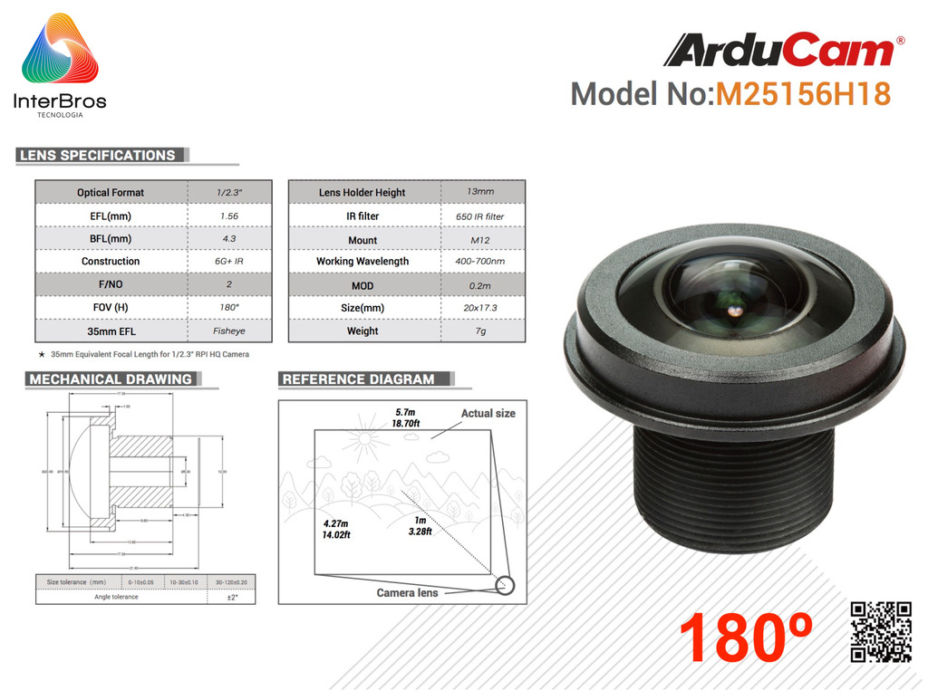 Arducam M12 Lens Kit 6 for Raspberry Pi High Quality IMX477 Camera, LK003 - comprar online