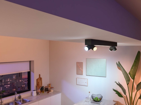 Philips Hue White & Color Ambiance Centris l Smart 4-Spots Ceiling Bar l Luminária de Teto l Ajuste cada Luz Individualmente l Poderoso Fluxo Luminoso 4.200 lumen l Compatível com Alexa, Apple Homekit & Google Assistant | Funciona com Bluetooth e/ou com a Hue Bridge - tienda online